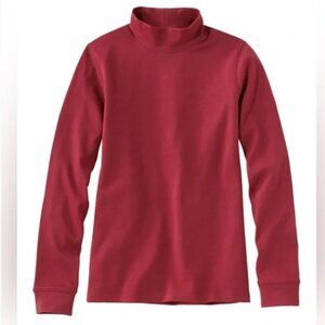 L.L.Bean Interlock Mock-Turtleneck Top Long-Sleeve- DK Cranberry -XL-NIP